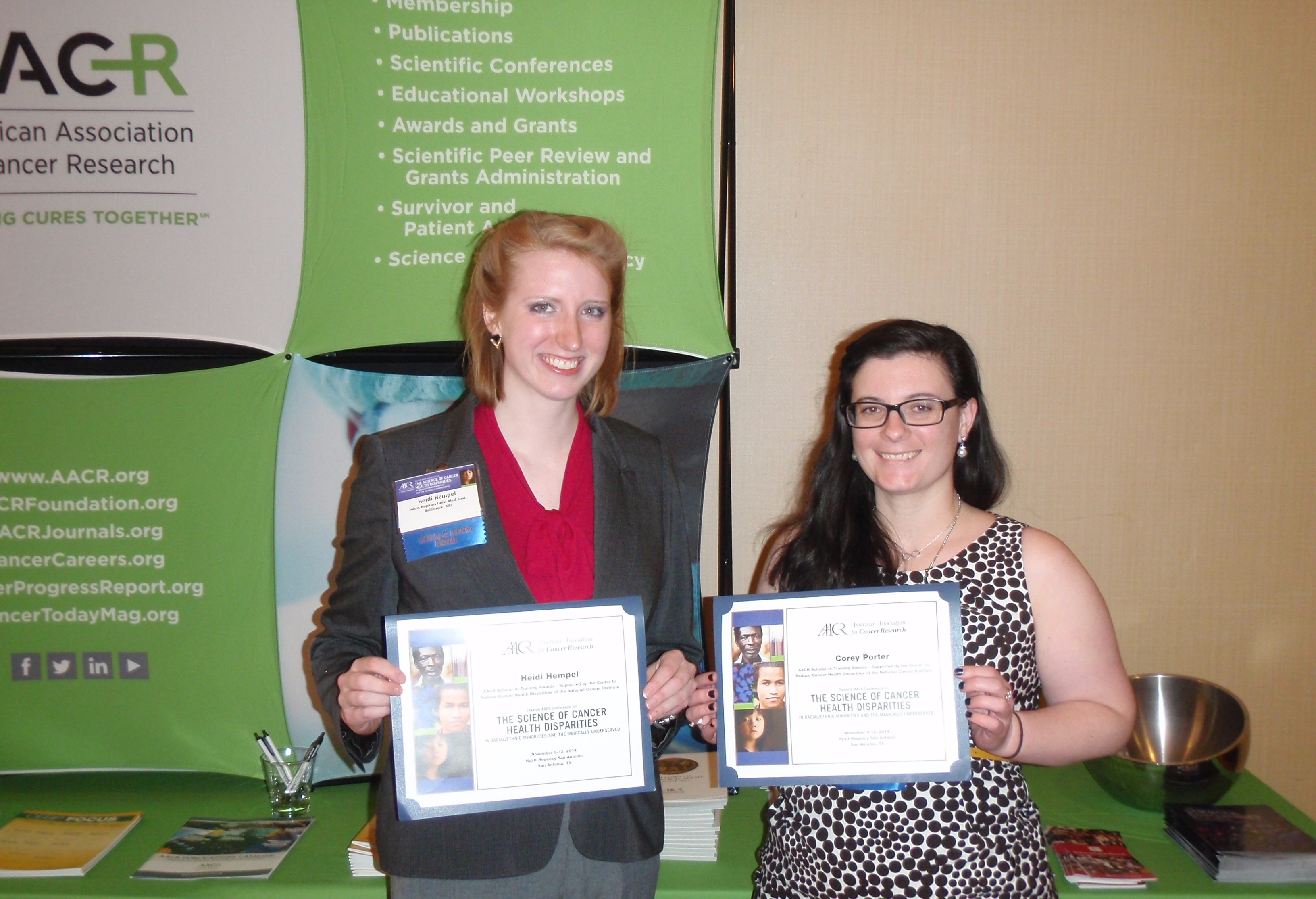 Heidi Hempel and Corey Porter win AACR Scholar in Training Awards